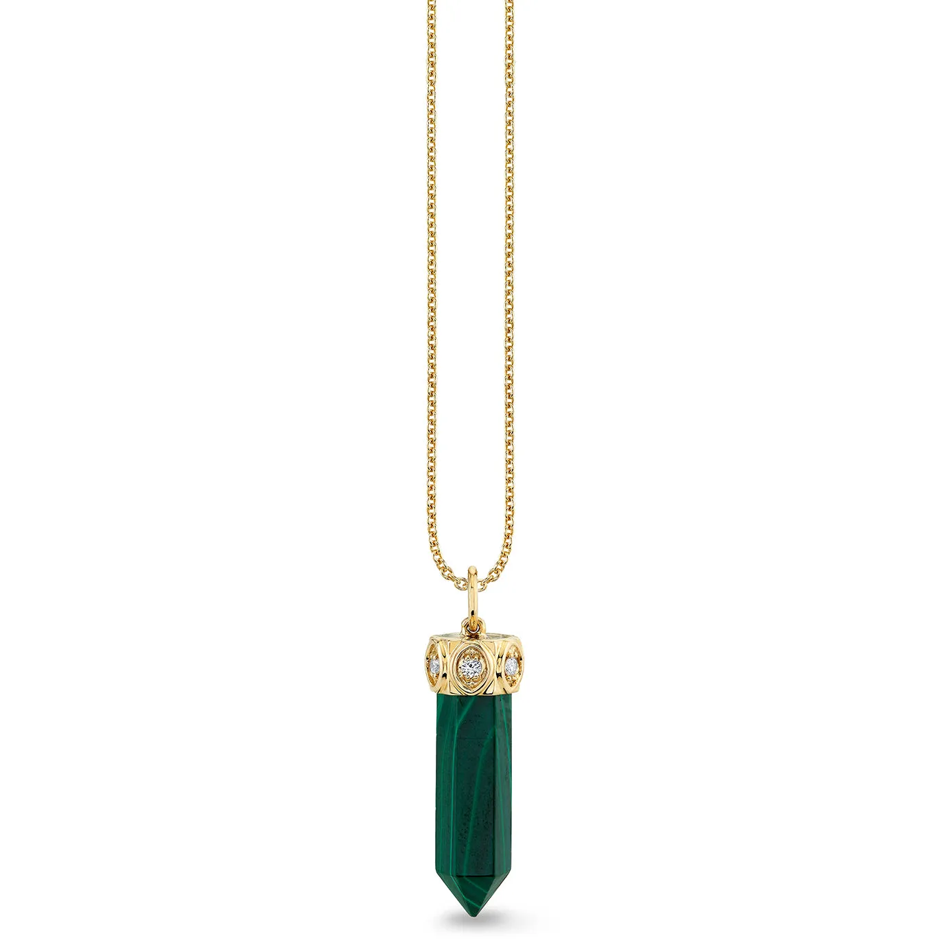 Gold & Diamond Marquise Eye Long Stone Charm