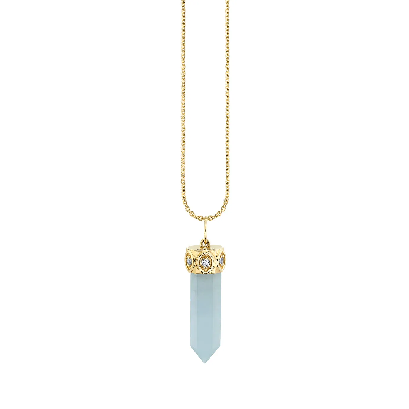Gold & Diamond Marquise Eye Long Stone Charm