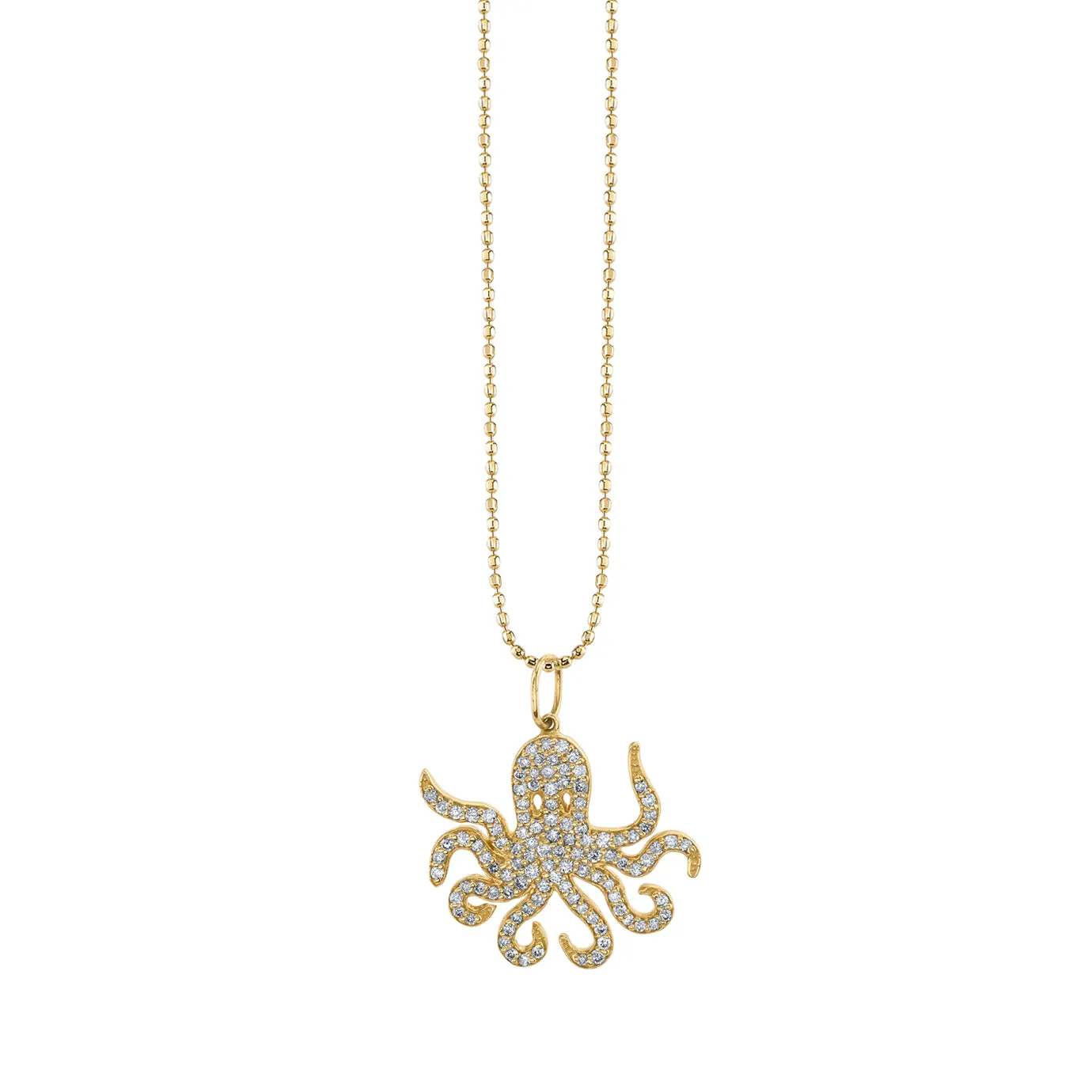Gold & Diamond Octopus Charm