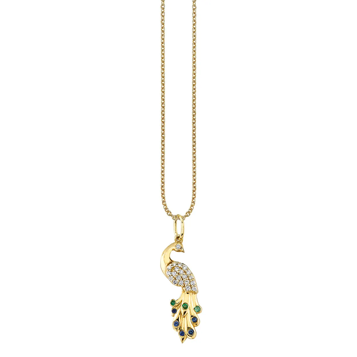 Gold & Diamond Peacock Charm
