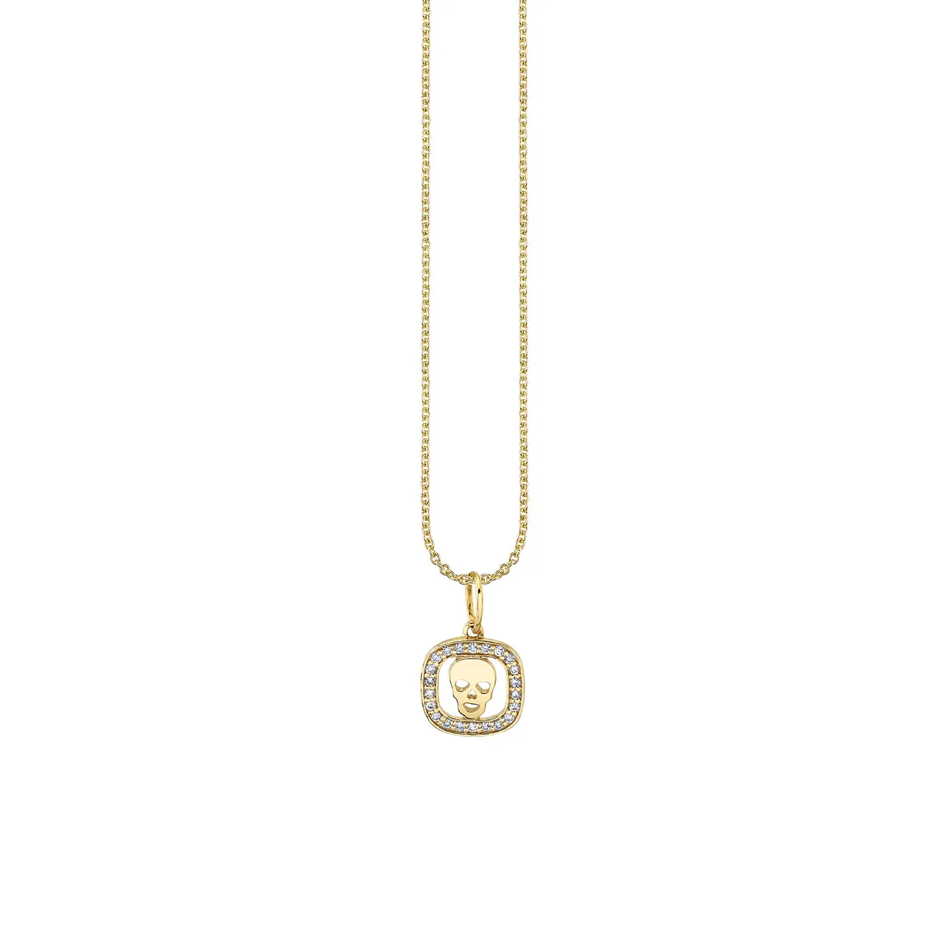 Gold & Diamond Skull Open Icon Charm