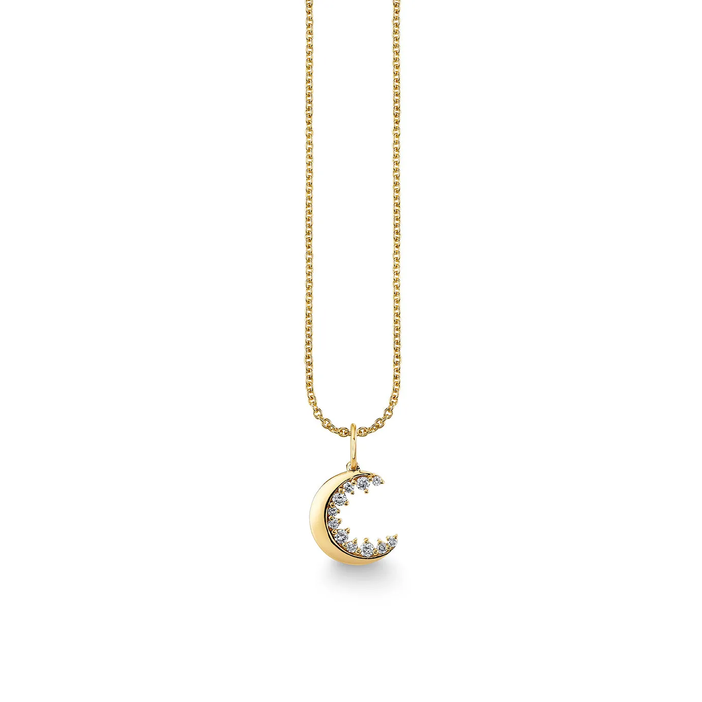 Gold & Diamond Small Cocktail Crescent Moon Charm