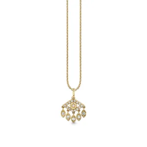 Gold & Diamond Small Eye With Marquise Eye Fringes Charm