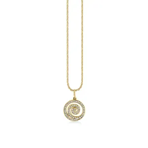 Gold & Diamond Spiral Charm