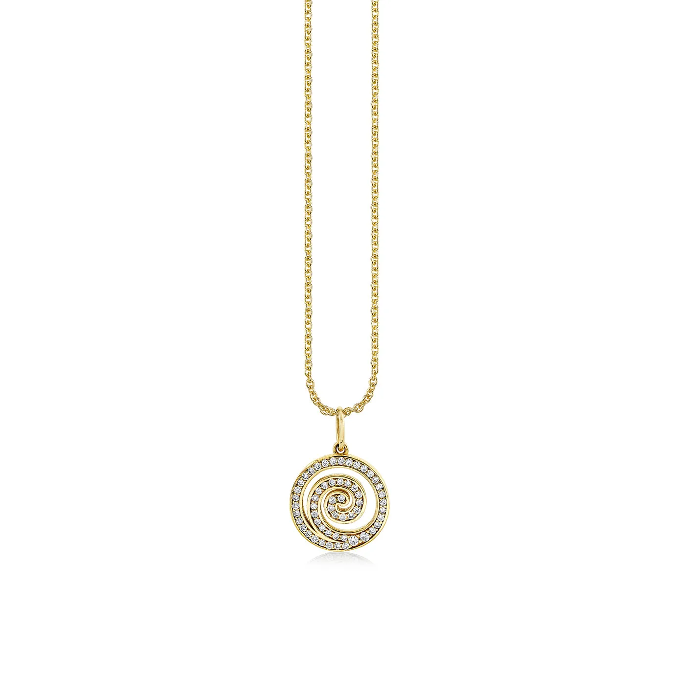 Gold & Diamond Spiral Charm