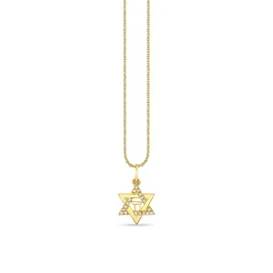 Gold & Diamond Star Of David Chai Charm