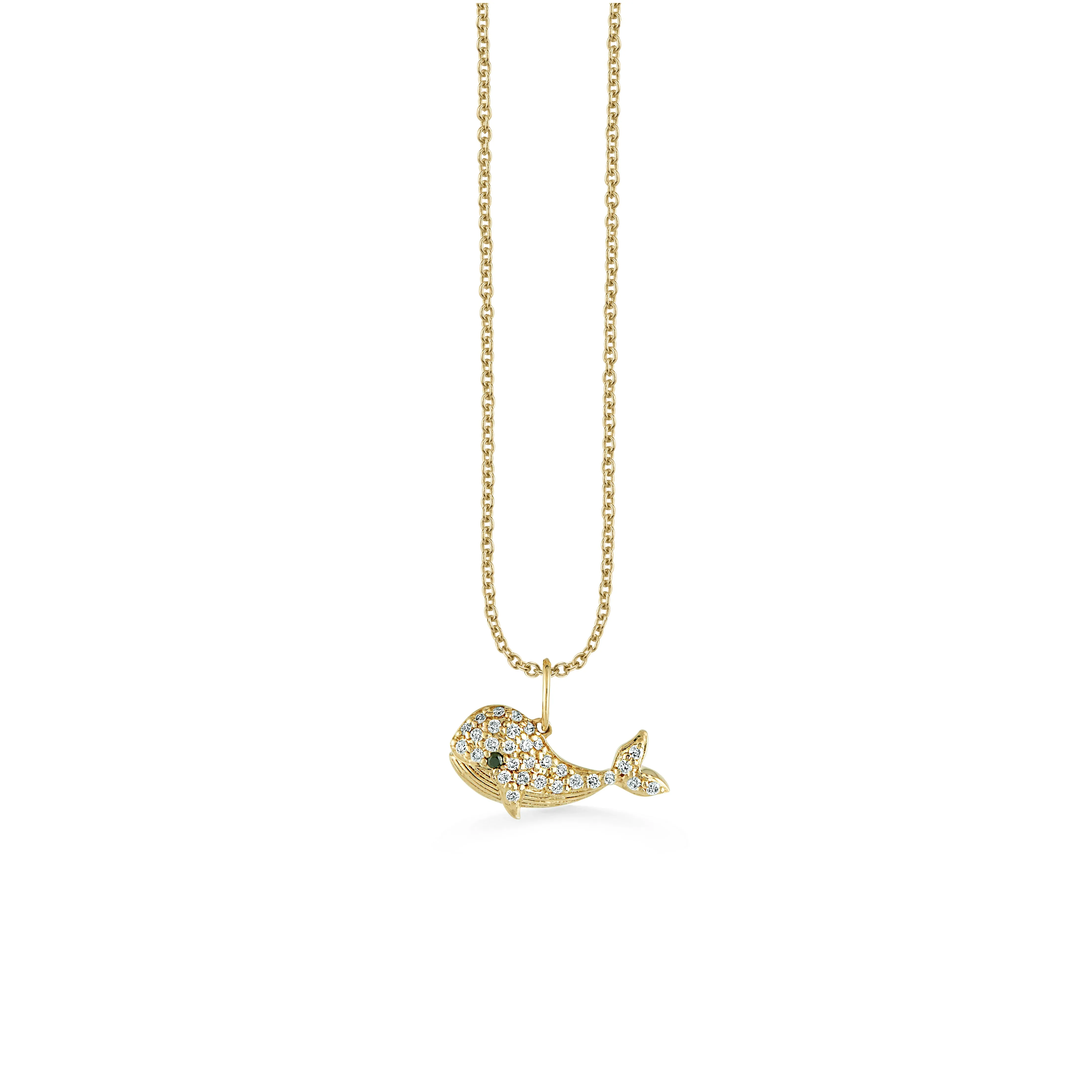 Gold & Diamond Whale Charm