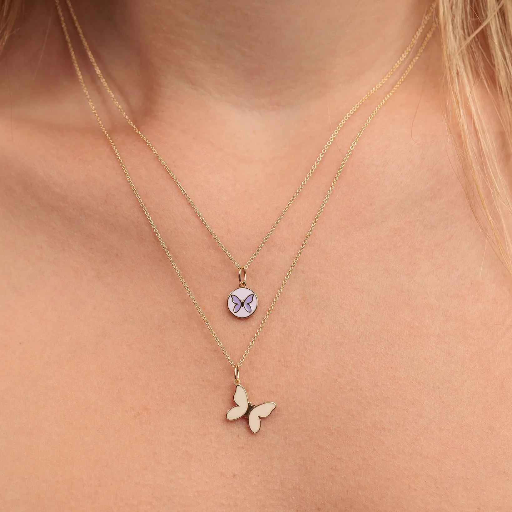 Gold & Enamel Small Butterfly Charm