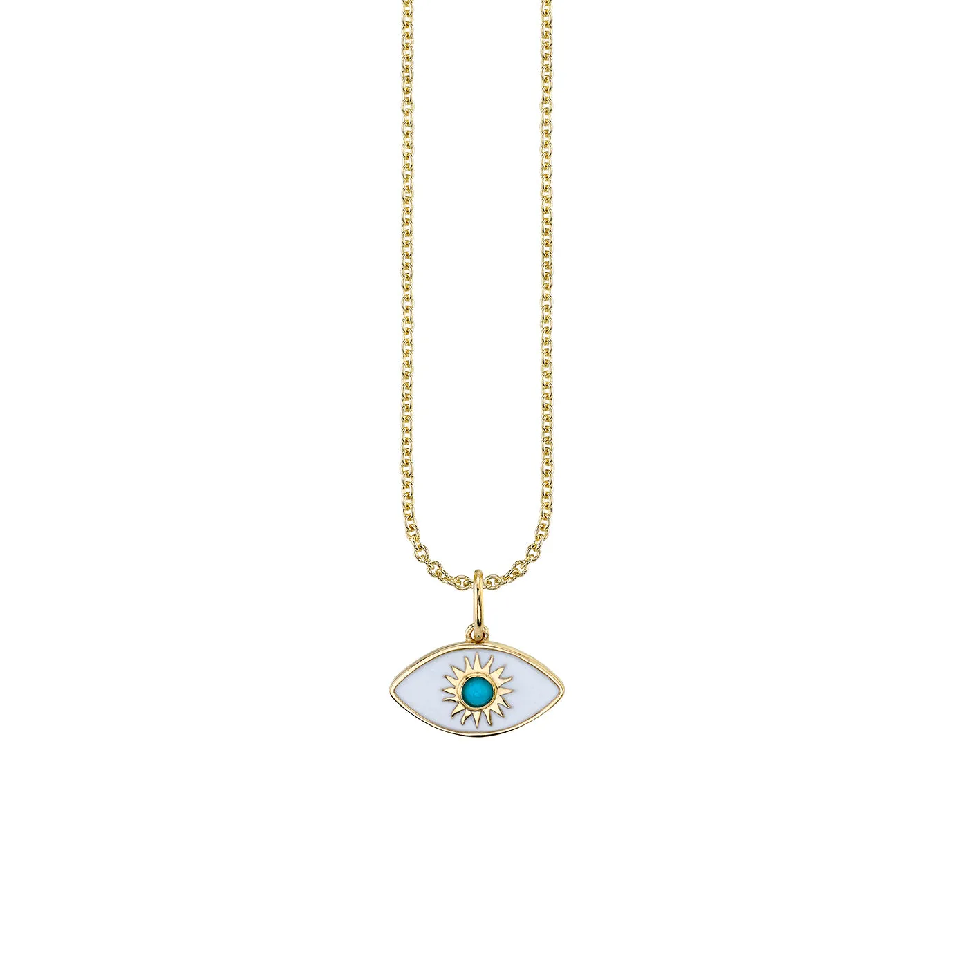 Gold & Enamel Sunburst Eye Charm
