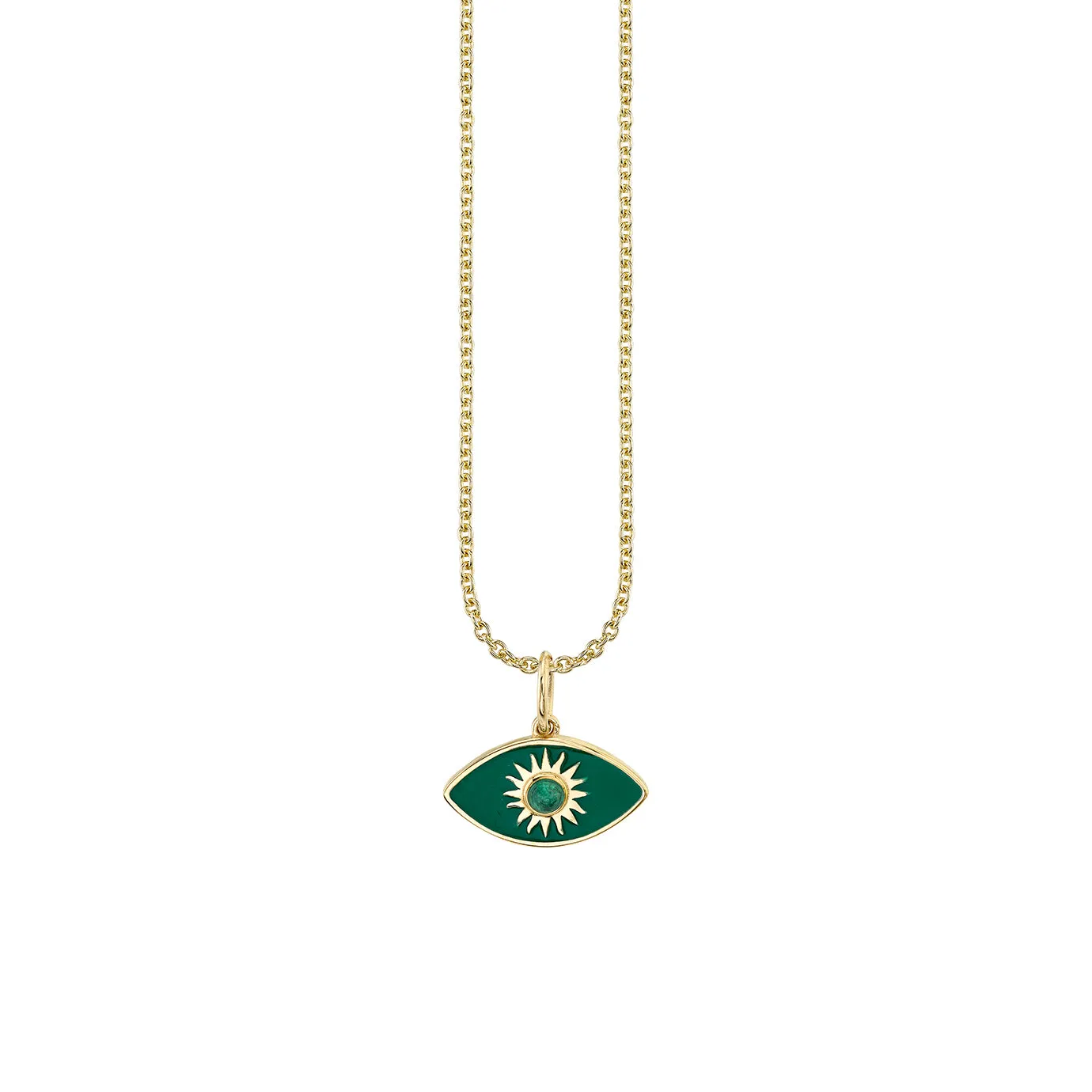Gold & Enamel Sunburst Eye Charm
