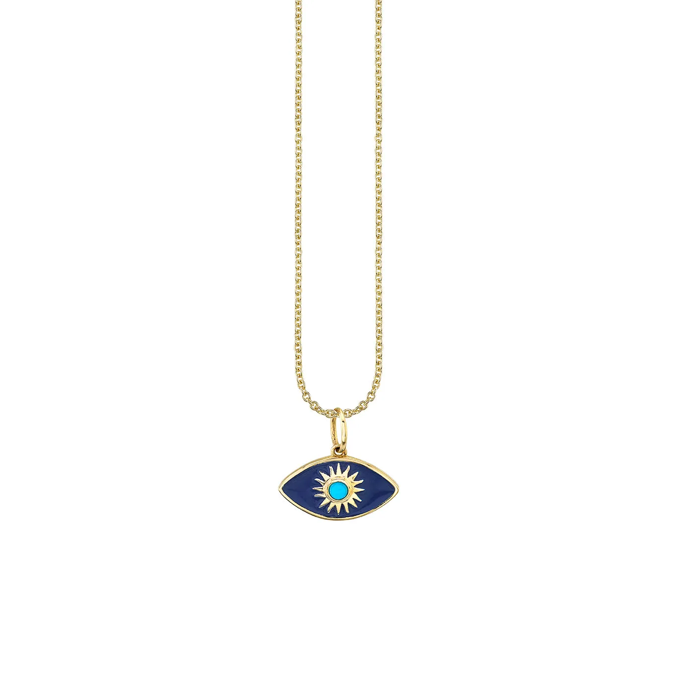 Gold & Enamel Sunburst Eye Charm