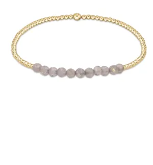 Gold Beaded Bliss 2mm Bead Bracelet - Labradorite