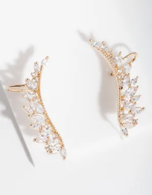 Gold Boho Cubic Zirconia Ear Climber