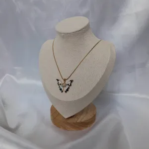 Gold Butterfly Charm Necklace - Chain Necklaces,Black Butterfly Necklaces,White Butterfly,Gold Necklaces In The UK,Gold Jewellery In The UK