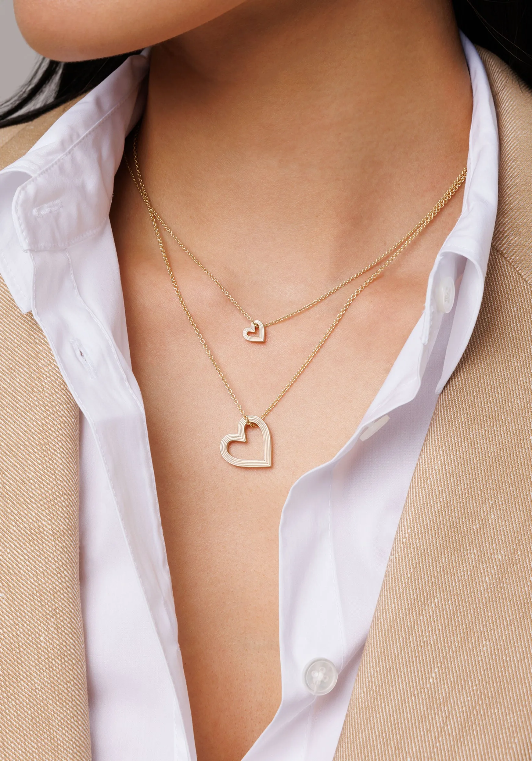Gold Fluted Heart Charm