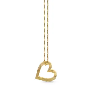 Gold Fluted Heart Charm