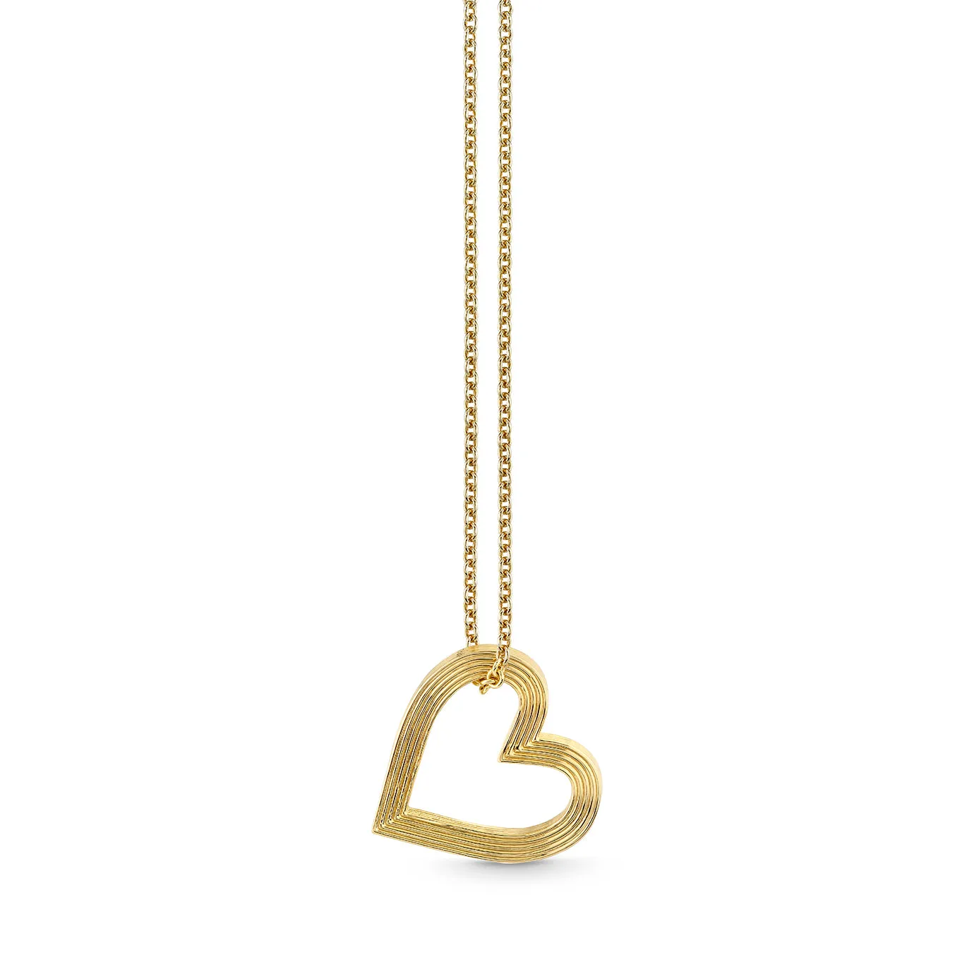 Gold Fluted Heart Charm