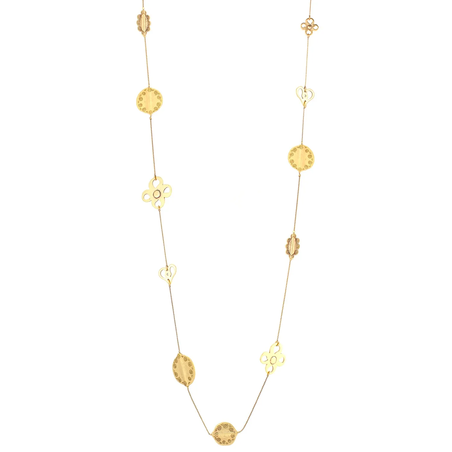 GOLD LONG CHARM NECKLACE  #N20633 (EG7)