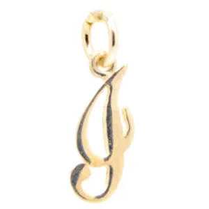 Gold Small Italic I Charm