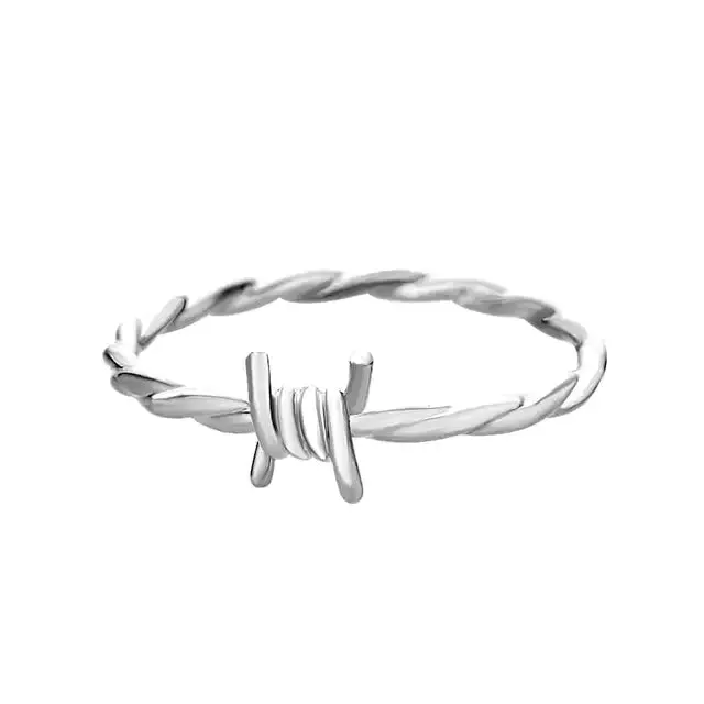 Golden Barbwire Twist Rings