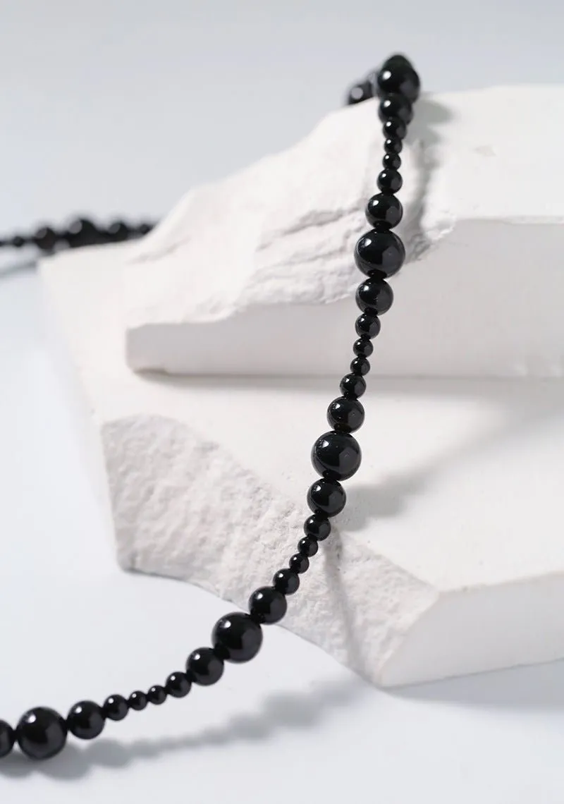 Gradual Black Agate Clavicle Chain