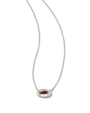 GRAYSON STONE PENDANT NECKLACE SILVER DICHROIC GLASS