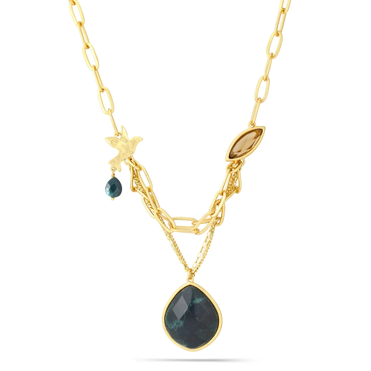 GREEN AGATE NECKLACES #191GN1401 (2B5)