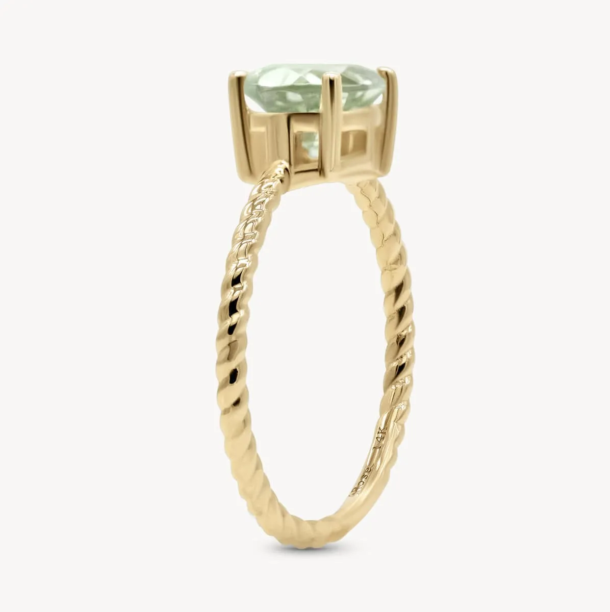 Green Amethyst Twist Ring