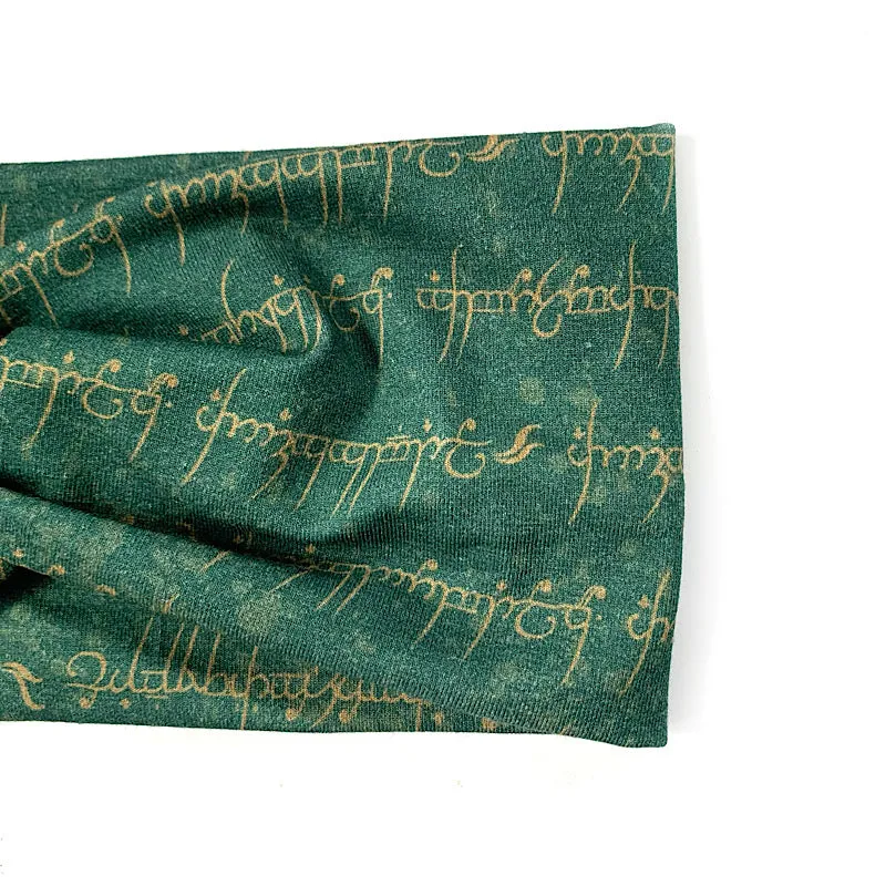 Green Elvish Script Headband