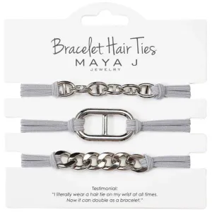 Grey Elastic Bracelet Hair Tie - Grey