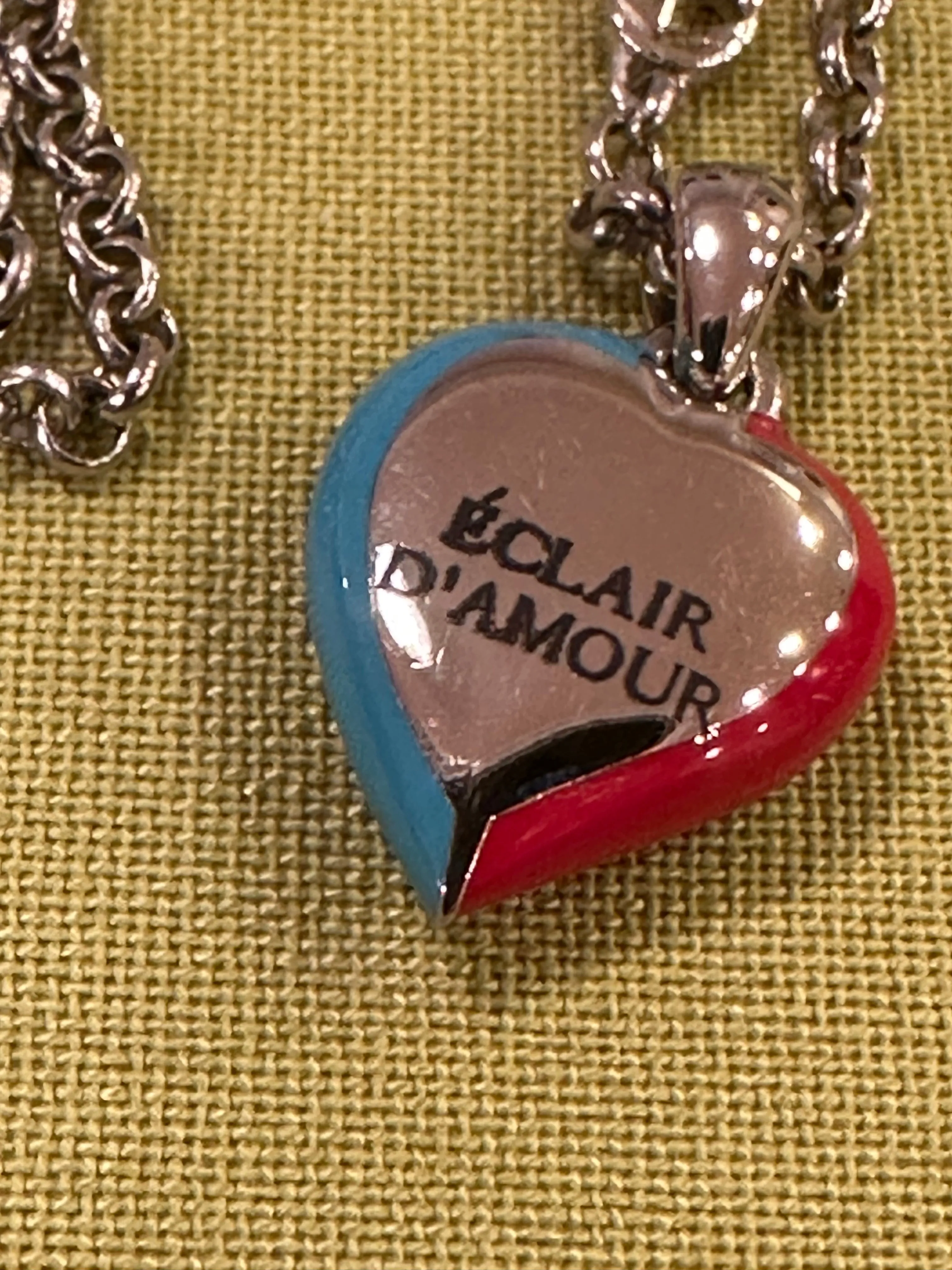 Gucci Interlocking G Heart Lightning Charm Necklace