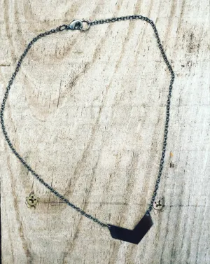Gunmetal Chevron Necklace