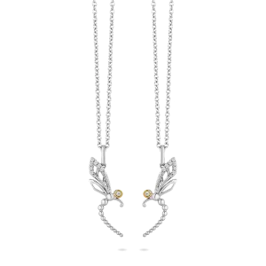 Hallmark Fine Jewelry Two-of-a-Kind Dragonfly Pendants in Sterling Silver and 14K Yellow Gold with Diamonds