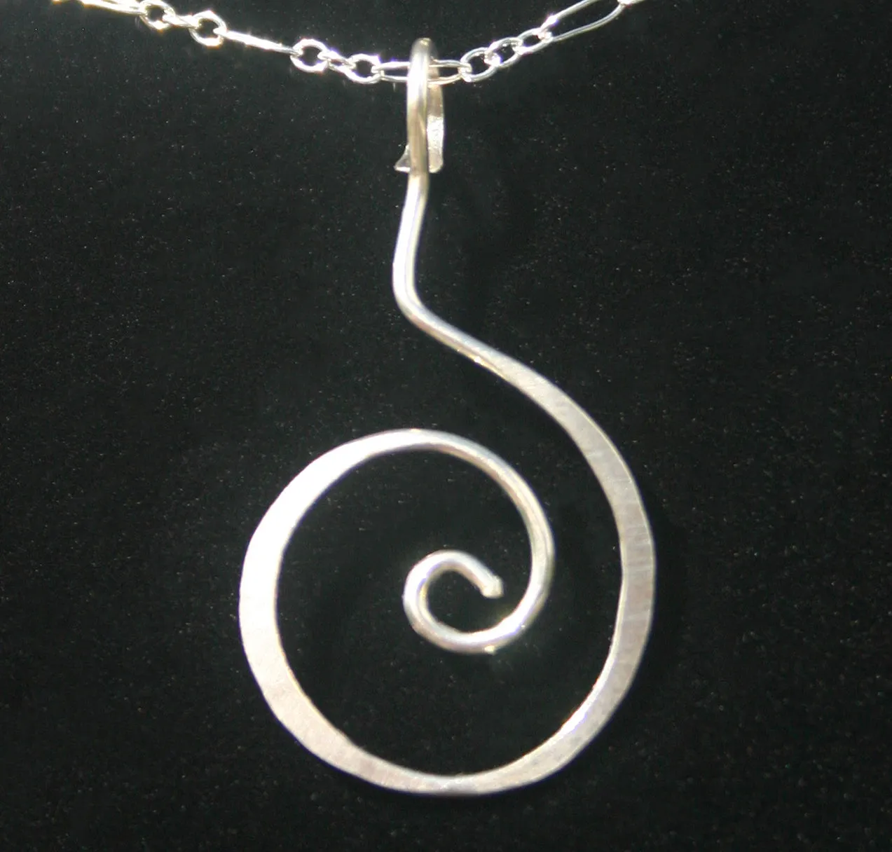 Hammered Swirl - Sterling Necklace