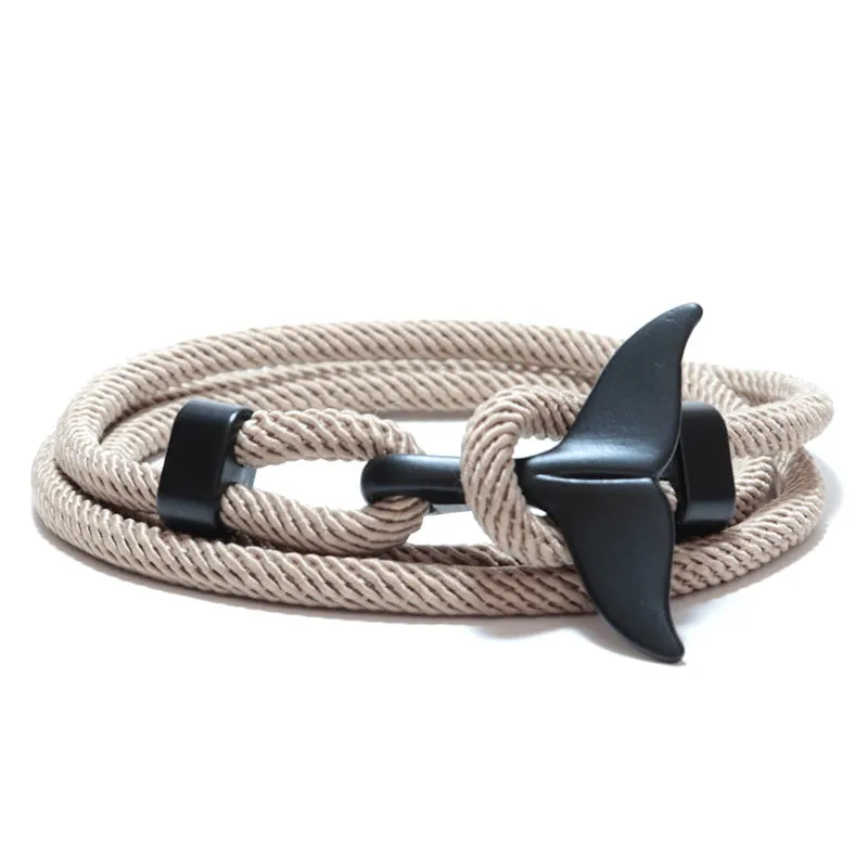 Hand Braided Whale Tail Adjustable Bracelet Rope