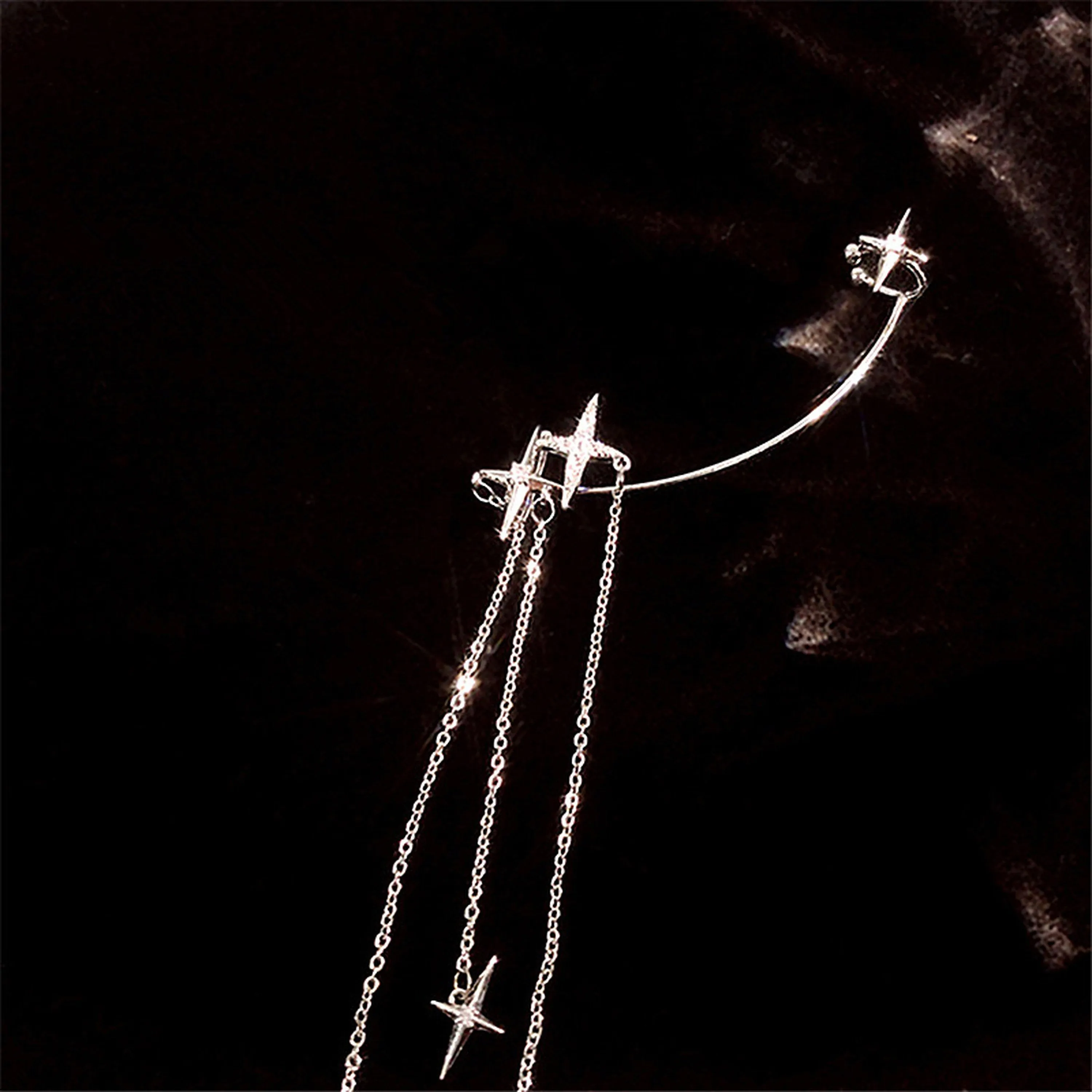 Harajuku Punk North Star Dangle No Piercing Cuff Earring