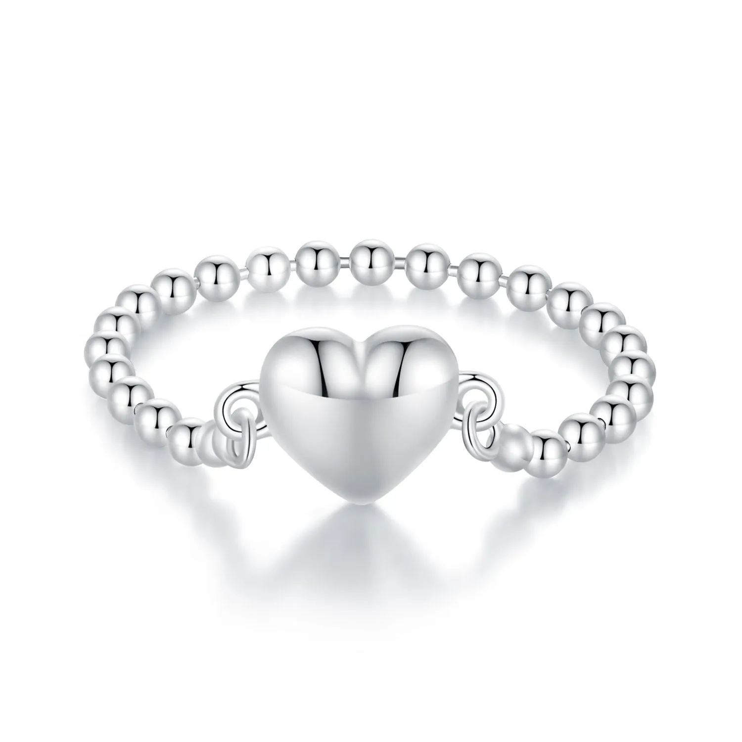 Heart Bead Chain Ring