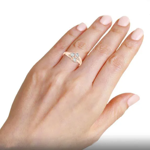 Heart Cluster Ring with Accents