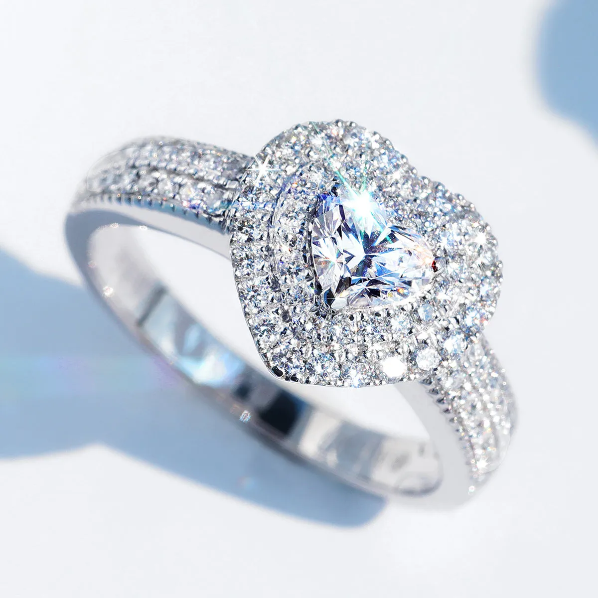 Heart Cut Lab-Grown Diamond Double Halo Engagement Ring