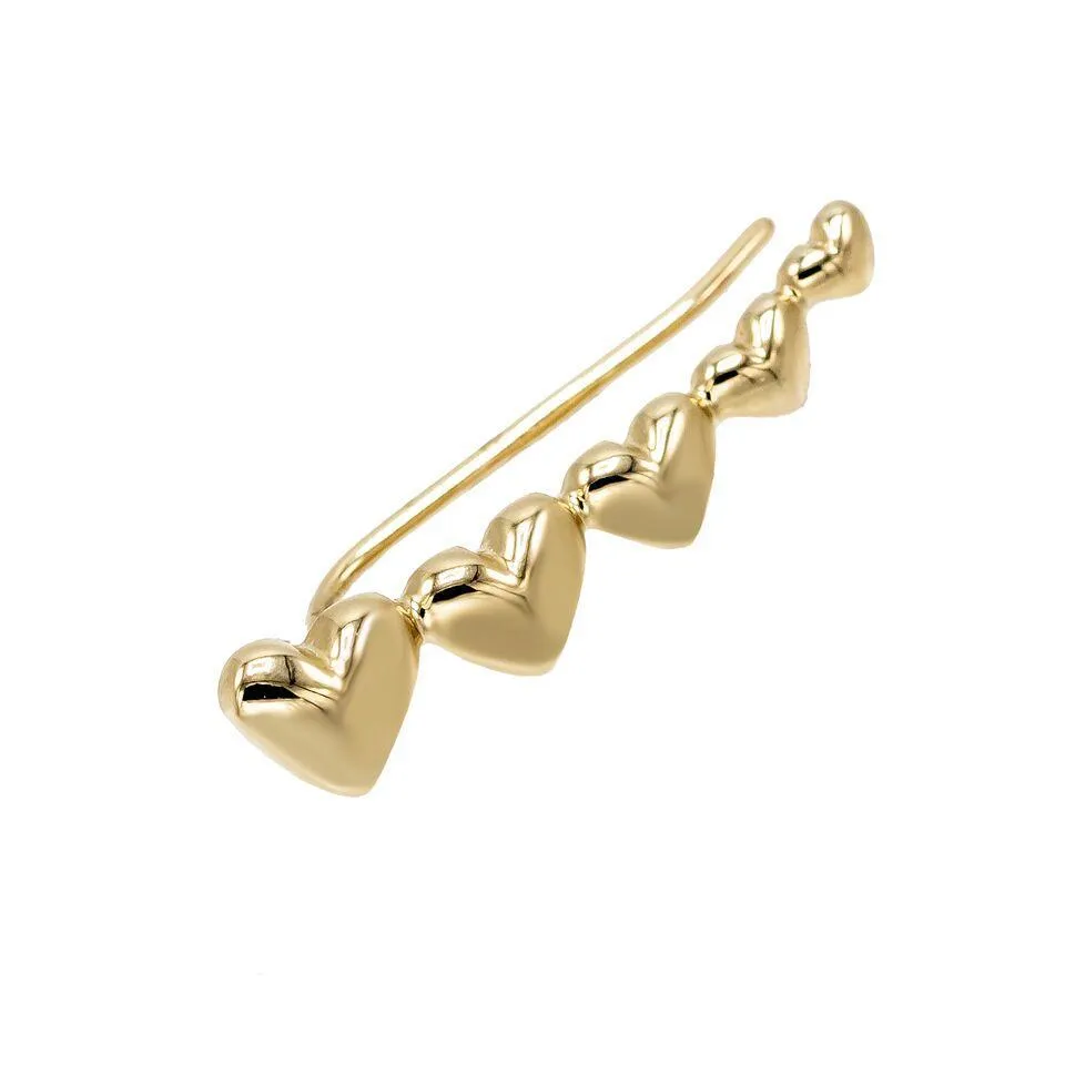 Heart Ear Climber 14K