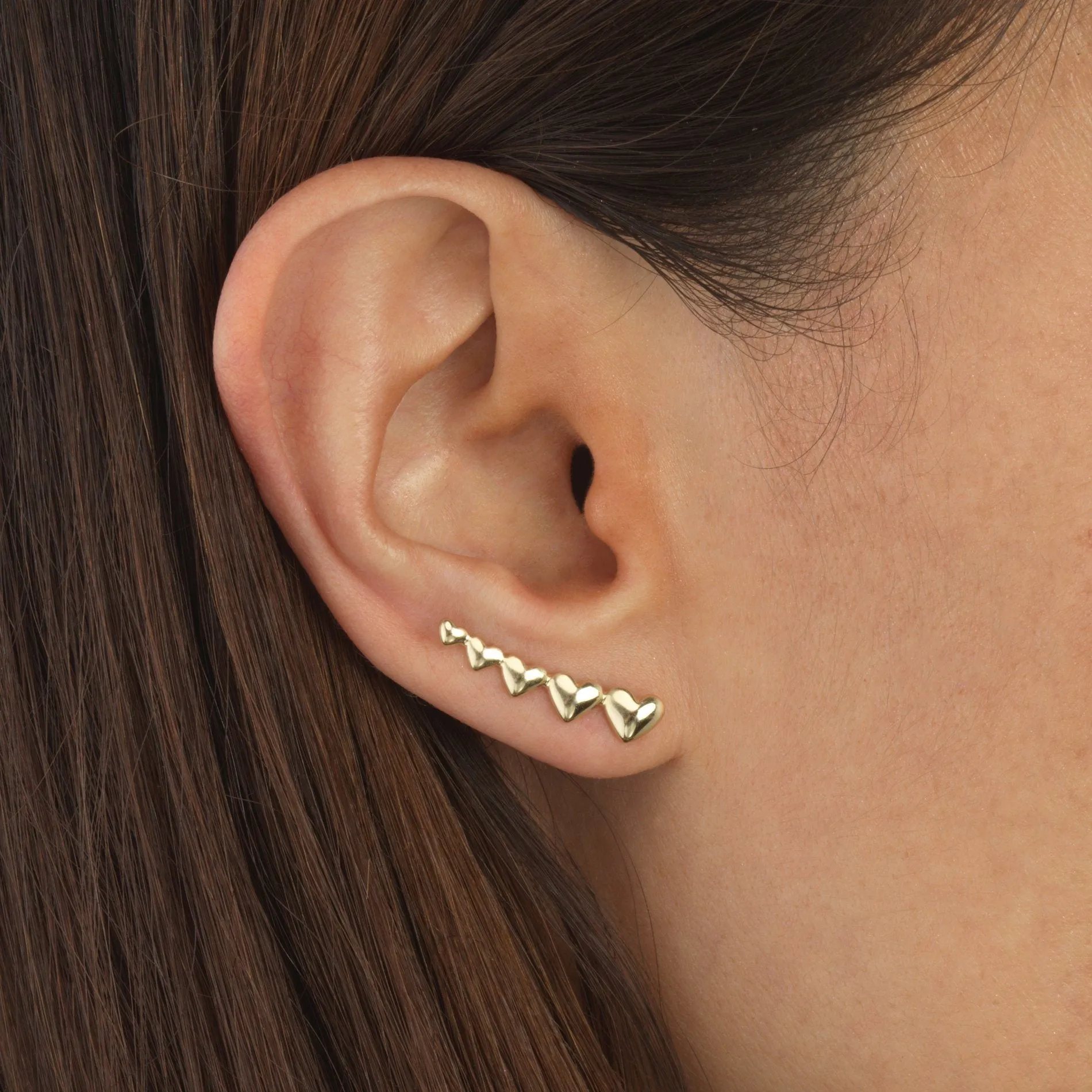 Heart Ear Climber 14K