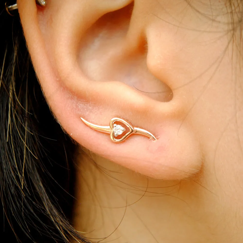 Heart Ear Climber Cuff