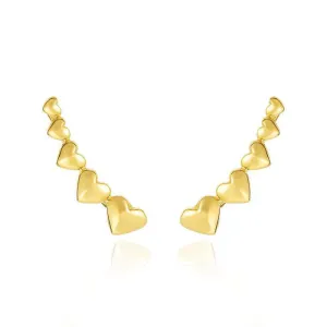 Heart Ear Climber Earrings