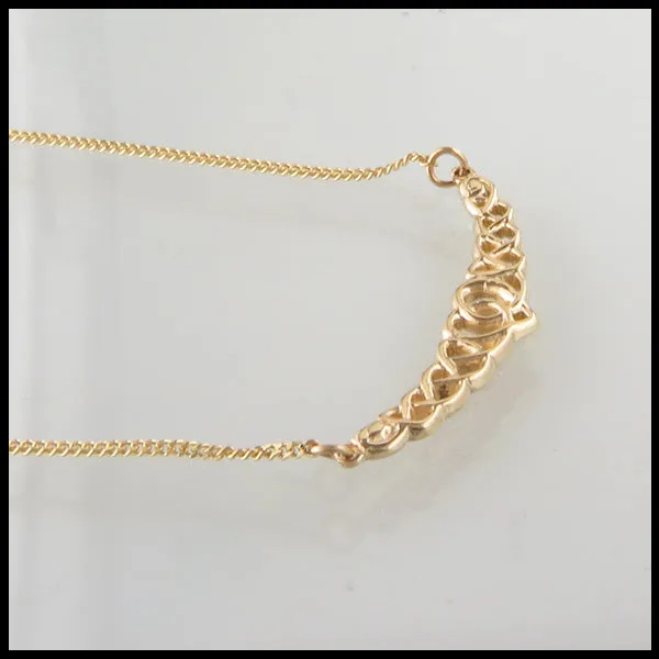 Heart Knot Pendant and Earring Set in Gold
