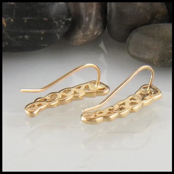Heart Knot Pendant and Earring Set in Gold
