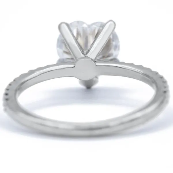 Heart Moissanite 5 Prongs Diamond Accent Ice Solitaire Ring