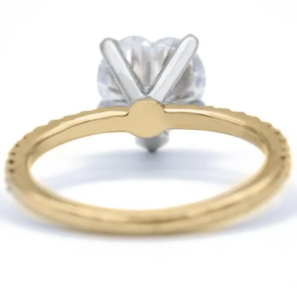 Heart Moissanite 5 Prongs Diamond Accent Ice Solitaire Ring