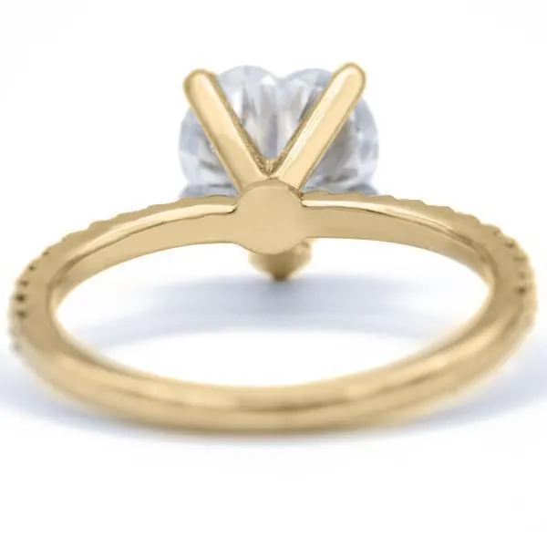 Heart Moissanite 5 Prongs Diamond Accent Ice Solitaire Ring