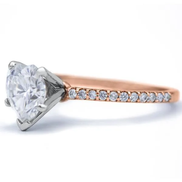 Heart Moissanite 5 Prongs Diamond Accent Ice Solitaire Ring