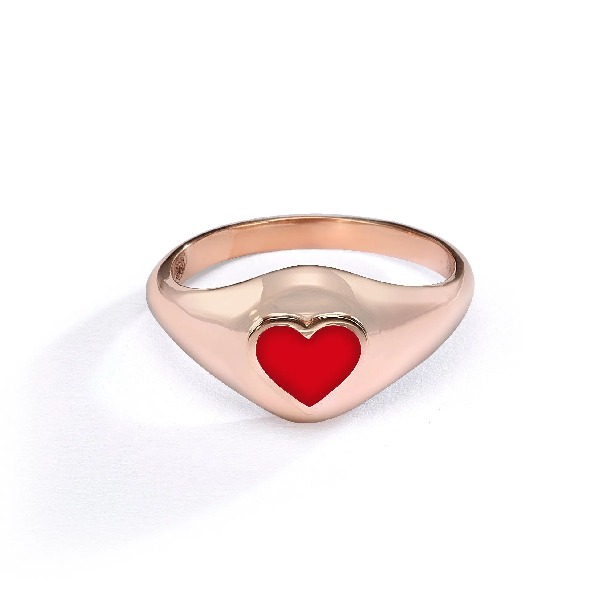 Heart Pinky ring- red